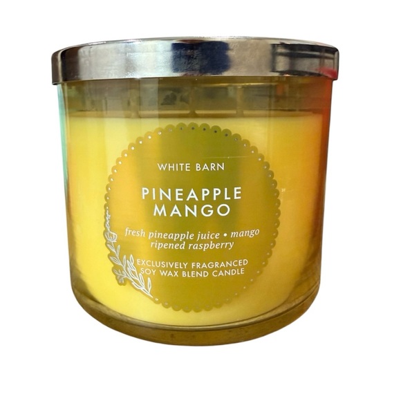 2 New White Barn 3 Wick Candles Strawberry Pound Cake Pineapple Mango 14.5 oz - Picture 3 of 6